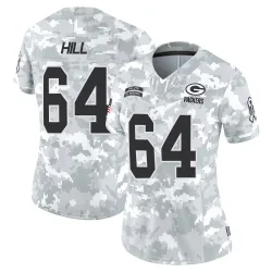 Green Bay Packers Women's Limited Arctic Camo 2024 Salute to Service Jersey (64 Trey Hill)