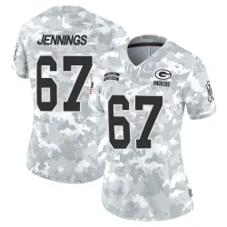 Green Bay Packers Women's Limited Arctic Camo 2024 Salute to Service Jersey (67 Donovan Jennings)