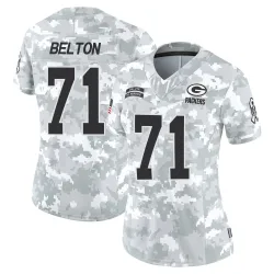 Green Bay Packers Women's Limited Arctic Camo 2024 Salute to Service Jersey (71 Anthony Belton)