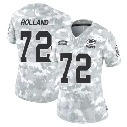 Green Bay Packers Women's Limited Arctic Camo 2024 Salute to Service Jersey (72 Spencer Rolland)