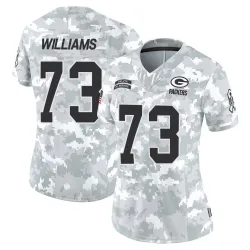 Green Bay Packers Women's Limited Arctic Camo 2024 Salute to Service Jersey (73 John Williams)
