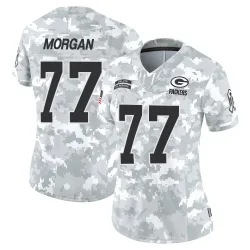 Green Bay Packers Women's Limited Arctic Camo 2024 Salute to Service Jersey (77 Jordan Morgan)