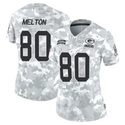 Green Bay Packers Women's Limited Arctic Camo 2024 Salute to Service Jersey (80 Bo Melton)