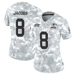 Green Bay Packers Women's Limited Arctic Camo 2024 Salute to Service Jersey (8 Josh Jacobs)