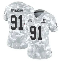 Green Bay Packers Women's Limited Arctic Camo 2024 Salute to Service Jersey (91 Warren Brinson)