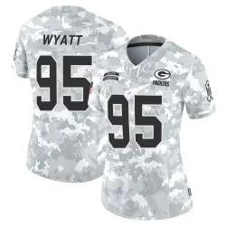 Green Bay Packers Women's Limited Arctic Camo 2024 Salute to Service Jersey (95 Devonte Wyatt)