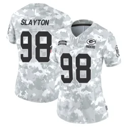 Green Bay Packers Women's Limited Arctic Camo 2024 Salute to Service Jersey (98 Chris Slayton)
