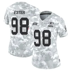 Green Bay Packers Women's Limited Arctic Camo 2024 Salute to Service Jersey (98 James Ester)
