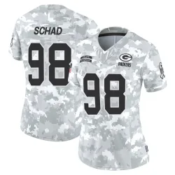 Green Bay Packers Women's Limited Arctic Camo 2024 Salute to Service Jersey (98 Keonte Schad)
