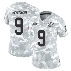 Green Bay Packers Women's Limited Arctic Camo 2024 Salute to Service Jersey (9 Christian Watson)