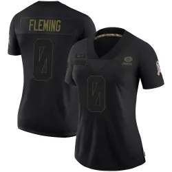 Green Bay Packers Women's Limited Black 2020 Salute To Service Jersey (0 Julian Fleming)