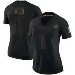 Green Bay Packers Women's Limited Black 2020 Salute To Service Jersey (11 Jayden Reed)