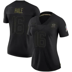 Green Bay Packers Women's Limited Black 2020 Salute To Service Jersey (16 Alex Hale)