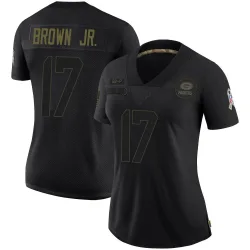 Green Bay Packers Women's Limited Black 2020 Salute To Service Jersey (17 Sam Brown Jr.)