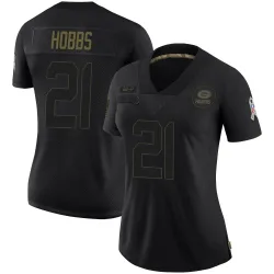 Green Bay Packers Women's Limited Black 2020 Salute To Service Jersey (21 Nate Hobbs)