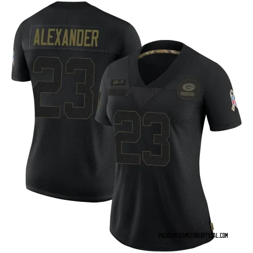 Green Bay Packers Women's Limited Black 2020 Salute To Service Jersey (23 Jaire Alexander)