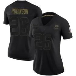 Green Bay Packers Women's Limited Black 2020 Salute To Service Jersey (26 Micah Robinson)