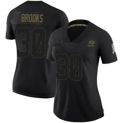 Green Bay Packers Women's Limited Black 2020 Salute To Service Jersey (30 Chris Brooks)