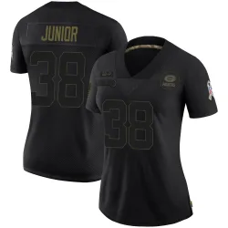 Green Bay Packers Women's Limited Black 2020 Salute To Service Jersey (38 Gregory Junior)