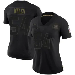Green Bay Packers Women's Limited Black 2020 Salute To Service Jersey (54 Kristian Welch)