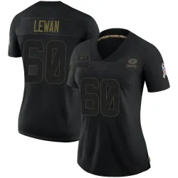Green Bay Packers Women's Limited Black 2020 Salute To Service Jersey (60 Jason Lewan)
