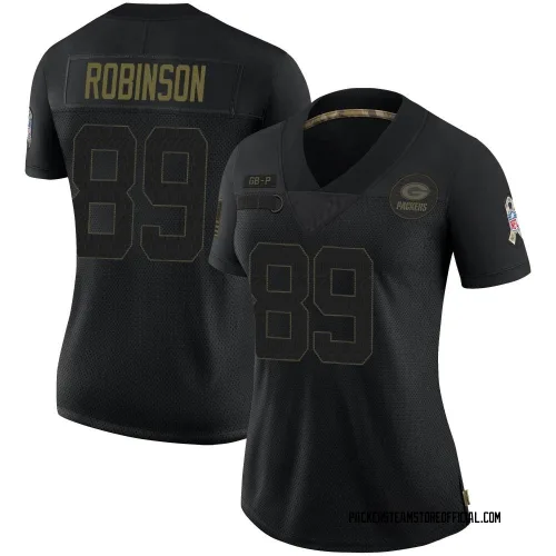 Green Bay Packers Women's Limited Black 2020 Salute To Service Jersey (89 Dave Robinson)