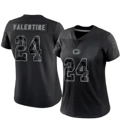Green Bay Packers Women's Limited Black Reflective Jersey (24 Carrington Valentine)