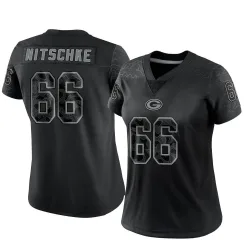 Green Bay Packers Women's Limited Black Reflective Jersey (66 Ray Nitschke)