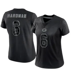 Green Bay Packers Women's Limited Black Reflective Jersey (6 Mecole Hardman)