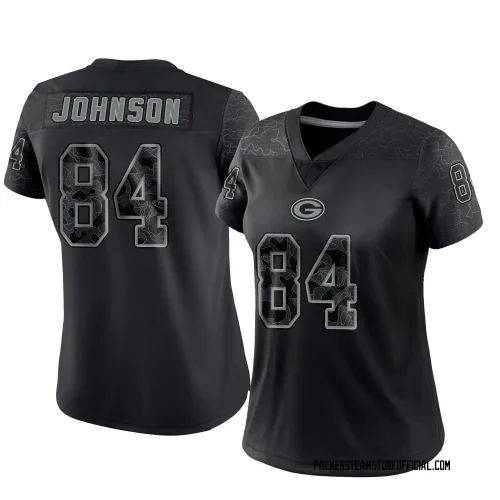 Green Bay Packers Women's Limited Black Reflective Jersey (84 Cornelius Johnson)