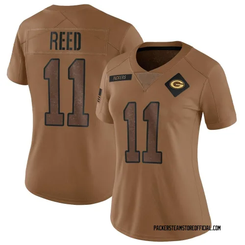 Green Bay Packers Women's Limited Brown 2023 Salute To Service Jersey (11 Jayden Reed)