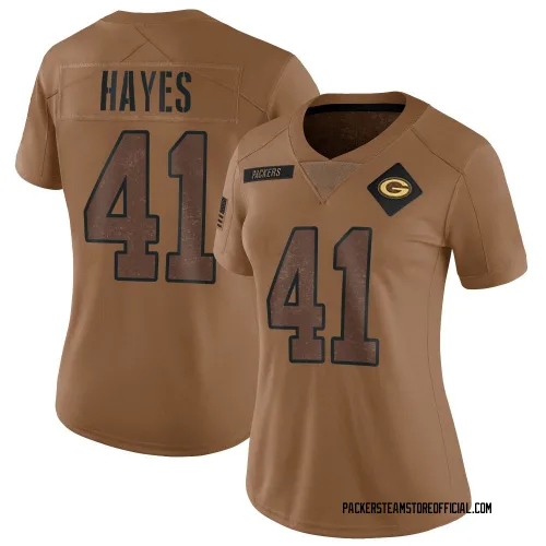 Green Bay Packers Women's Limited Brown 2023 Salute To Service Jersey (41 Kaleb Hayes)