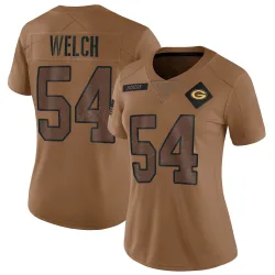 Green Bay Packers Women's Limited Brown 2023 Salute To Service Jersey (54 Kristian Welch)