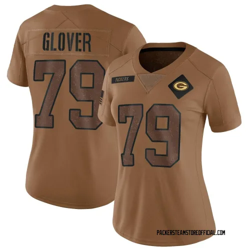 Green Bay Packers Women's Limited Brown 2023 Salute To Service Jersey (79 Travis Glover)