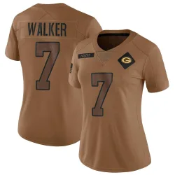 Green Bay Packers Women's Limited Brown 2023 Salute To Service Jersey (7 Quay Walker)