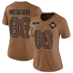 Green Bay Packers Women's Limited Brown 2023 Salute To Service Jersey (88 Luke Musgrave)