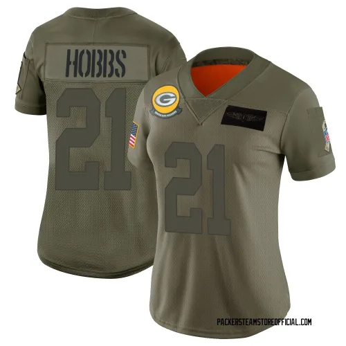 Green Bay Packers Women's Limited Camo 2019 Salute to Service Jersey (21 Nate Hobbs)