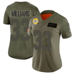 Green Bay Packers Women's Limited Camo 2019 Salute to Service Jersey (33 Evan Williams)