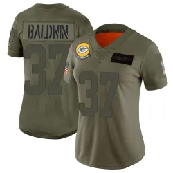 Green Bay Packers Women's Limited Camo 2019 Salute to Service Jersey (37 Johnathan Baldwin)
