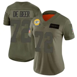 Green Bay Packers Women's Limited Camo 2019 Salute to Service Jersey (72 Gerhard de Beer)