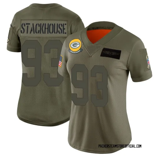 Green Bay Packers Women's Limited Camo 2019 Salute to Service Jersey (93 Nazir Stackhouse)