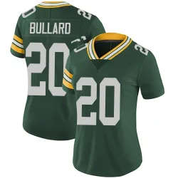 Green Bay Packers Women's Limited Green Team Color Vapor Untouchable Jersey (20 Javon Bullard)