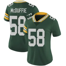 Green Bay Packers Women's Limited Green Team Color Vapor Untouchable Jersey (58 Isaiah McDuffie)