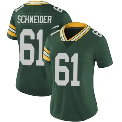 Green Bay Packers Women's Limited Green Team Color Vapor Untouchable Jersey (61 Cole Schneider)