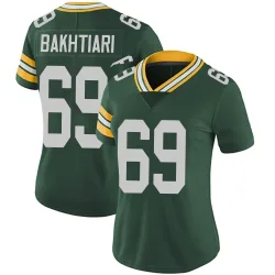 Green Bay Packers Women's Limited Green Team Color Vapor Untouchable Jersey (69 David Bakhtiari)