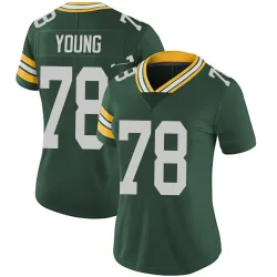 Green Bay Packers Women's Limited Green Team Color Vapor Untouchable Jersey (78 Cameron Young)