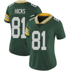 Green Bay Packers Women's Limited Green Team Color Vapor Untouchable Jersey (81 Julian Hicks)