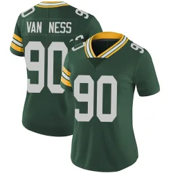 Green Bay Packers Women's Limited Green Team Color Vapor Untouchable Jersey (90 Lukas Van Ness)