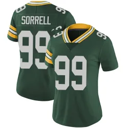 Green Bay Packers Women's Limited Green Team Color Vapor Untouchable Jersey (99 Barryn Sorrell)