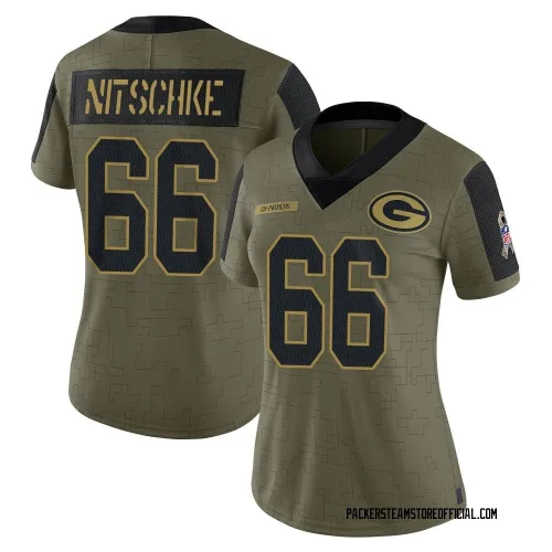 Green Bay Packers Women's Limited Olive 2021 Salute To Service Jersey (66 Ray Nitschke)